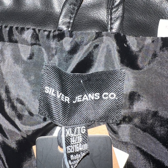 Silver vegan leather boys biker jacket - Picture 3 of 4